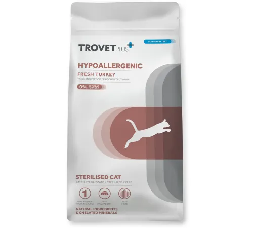 Trovet Plus Sterilised Cat Hypoallergenic (Индейка), 2,5 кг