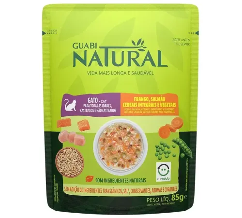 Guabi Natural Cat (Курица, лосось, цельнозерновые злаки и овощи), 85 г