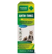 Pchelodar АНТИ-ТИКС капли на холку для кошек и хорьков, 1 пипетка