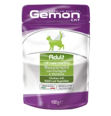 Gemon Pouch Cat Adult Rabbit/Veg, 100 г