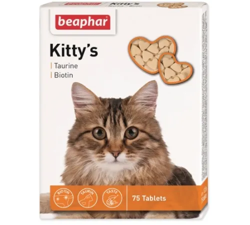 Кормовая добавка Beaphar Kitty's + Taurine-Biotine, 75 таблеток