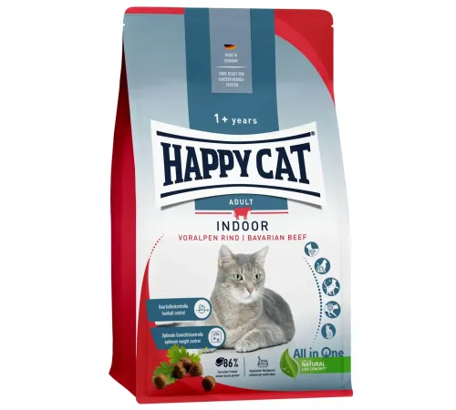 Happy Cat Adult Indoor (Баварская говядина) 300 г