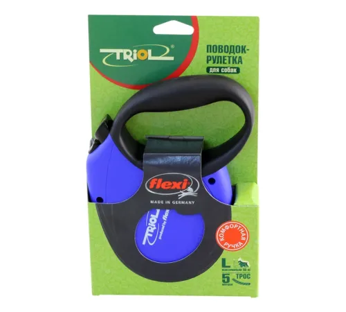 Поводок-рулетка Triol by Flexi Standart Soft трос 5 м (L) красный