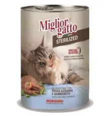 Паштет Miglior Gatto Steril Fish and Shrimps, 400 г