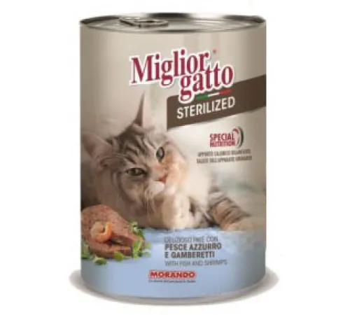 Паштет Miglior Gatto Steril Fish and Shrimps, 400 г