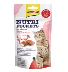 GimCat Nutri Pockets с говядиной и солодом, 60 г