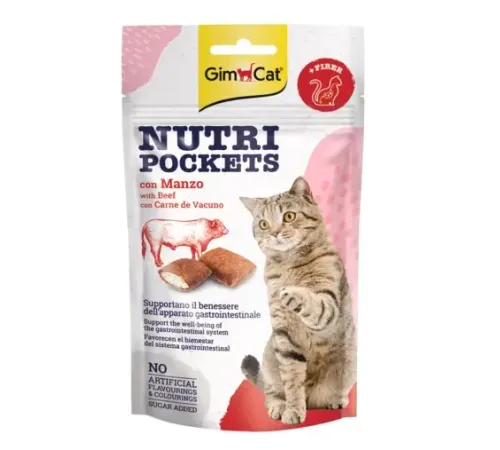 GimCat Nutri Pockets с говядиной и солодом, 60 г