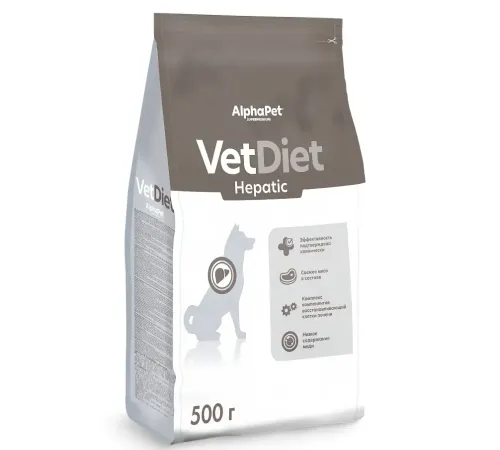 AlphaPet Vet Diet Dog Hepatic, 500 г (УЦЕНКА)