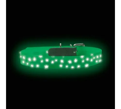 Hunter Ошейник Convenience Refl Glow, белый/звезды, L