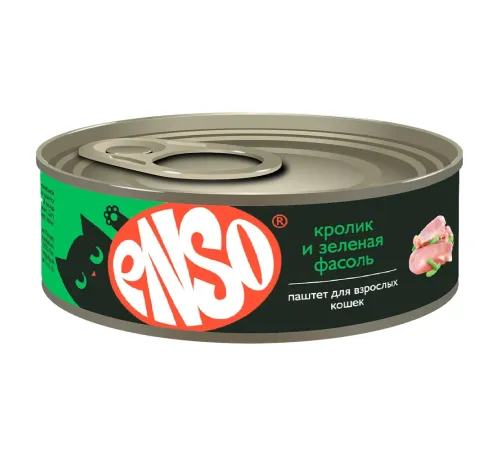 ENSO Консервы для кошек (Кролик, фасоль), 100 г