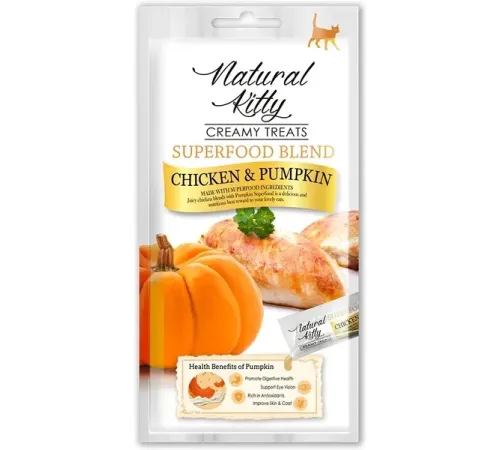 Natural Kitty Superfood Blend Крем-суп (Курица и тыква), 12 г х 4 шт (упаковка)