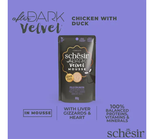 Schesir After Dark Velvet Mousse (Курица, утка), 80 г