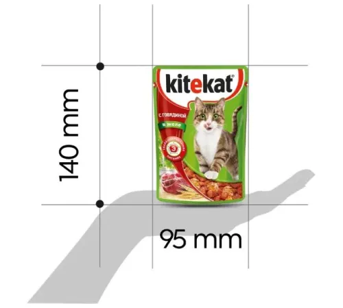 Kitekat с нежным кроликом (кусочки в желе), 85 г х 28 шт (уп)