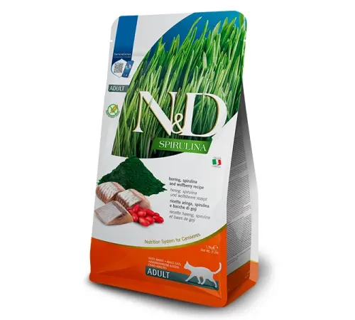 Farmina N&D Spirulina Adult Cat (Сельдь,спирулина, ягоды годжи), 1,5 кг