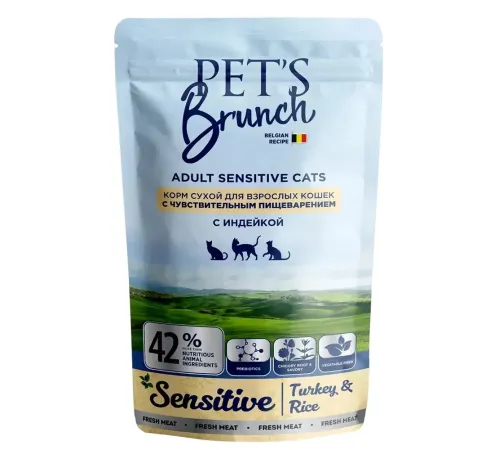 Pet's Brunch Adult Sensitive Cats (Индейка и рис), 400 г