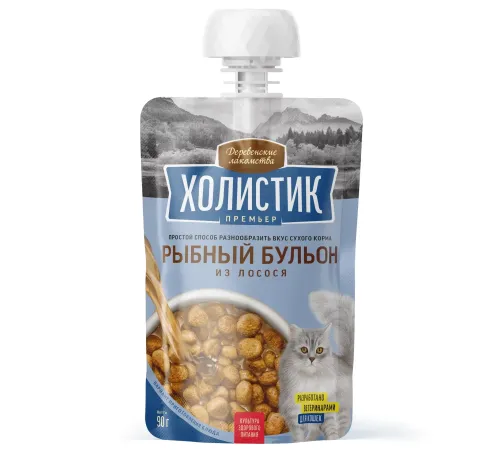 Деревенские лакомства Холистик Рыбный бульон из лосося, 90 г
