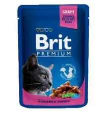 Brit Premium Cat Pouches with Chicken & Turkey 100 г