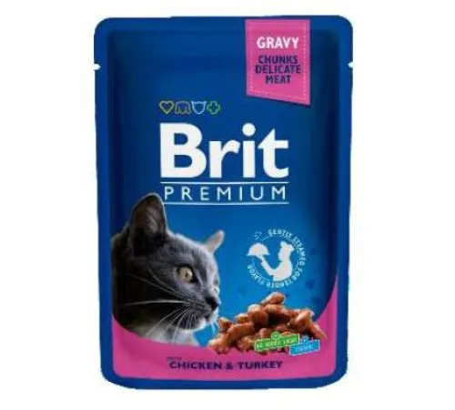 Brit Premium Cat Pouches with Chicken & Turkey 100 г