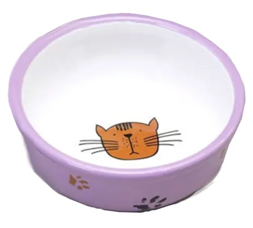 JollyPaw Миска для кошек с рисунком, 0,35 л/13 см, лиловый