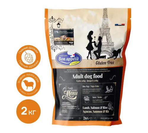 Bon Appetit Adult Dog (Ягненок, лосось, рис), 2 кг
