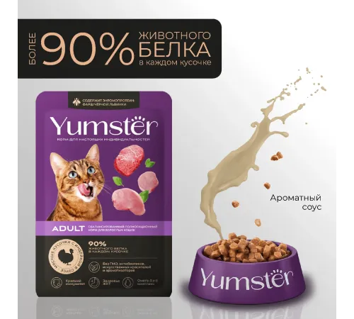 Yumster Adult Cat (Индейка в соусе), 85 г