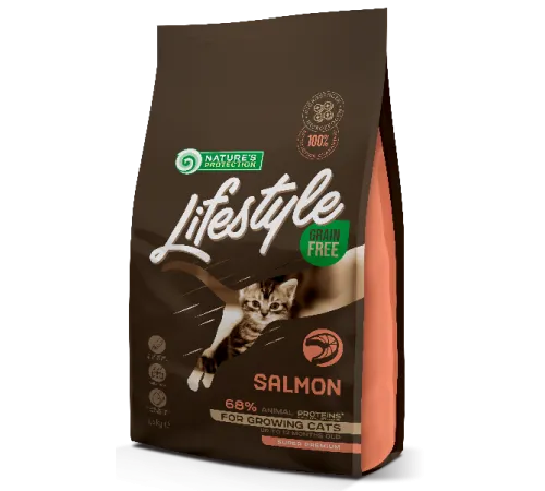 Nature's Protection Lifestyle Kitten (Лосось), 1,5 кг