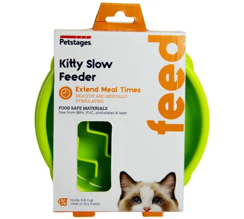 Petstages Миска для медленного поедания Kitty Fun, салатовая, XS