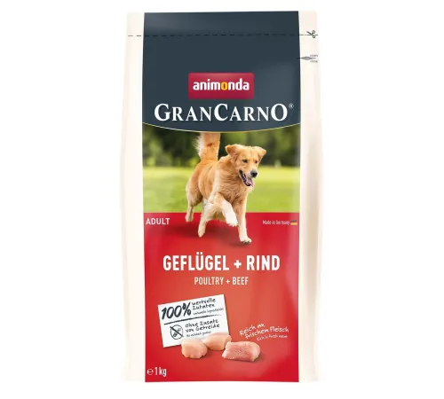 Animonda GranCarno Adult (Птица и говядина), 1 кг срок до 10.06.2026 г