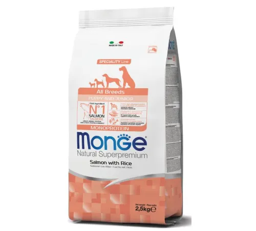 Monge Dog Speciality Puppy&Junior All Breeds (Лосось, рис) 800 гр