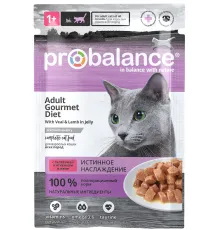 ProBalance Консервированный корм Adult Gourmet Diet (Телятина и ягненок в желе), 85 г