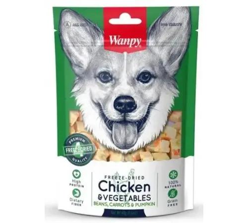 Wanpy Dog Сублимированное лакомство Курица и овощи, 40 г