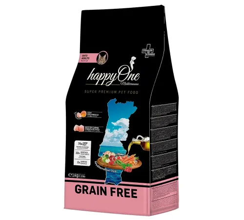 HappyOne Mediterraneum Cat Adult (Яйцо, птица), 2 кг