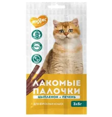 Мнямс Лакомые палочки для кошек (Цыпленок, печень), 5 г, 1 шт из уп.