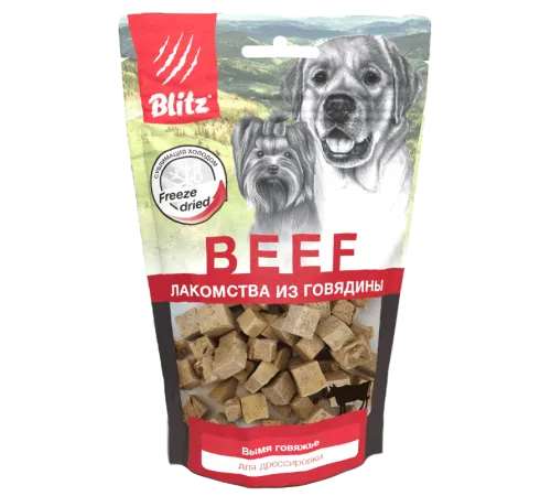 BLITZ Лакомство для собак Вымя говяжье, 60 г