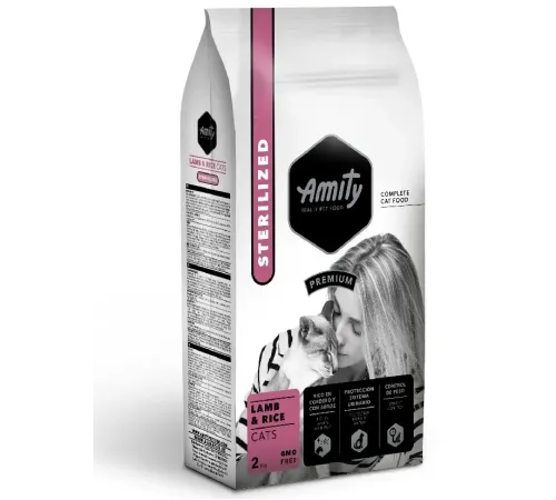 Amity Premium Sterilized Cats (Ягненок и рис), 2 кг