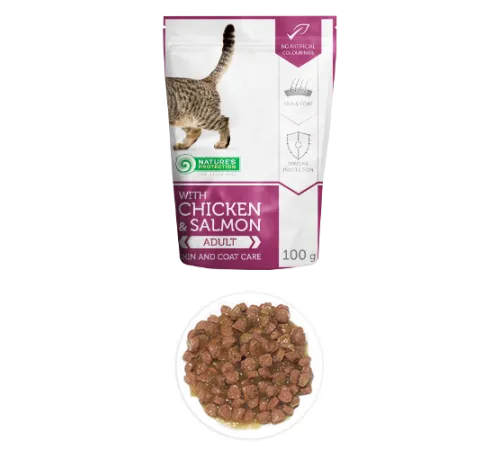 NP Cat With Chicken & Salmon Skin and Coat Care 100 г