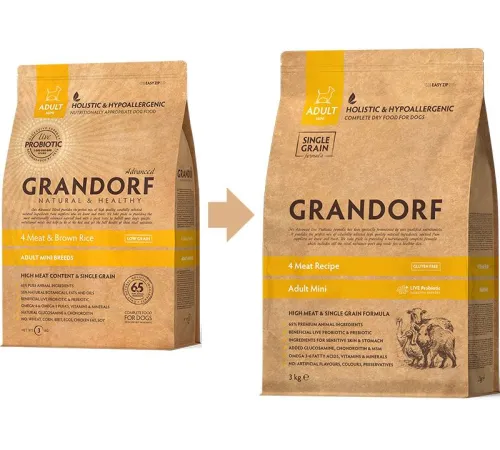 Grandorf Probiotics Adult Mini (4 вида мяса), 1 кг