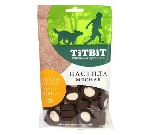 ТИТБИТ Пастила мясная с уткой и кэробом, 130 г