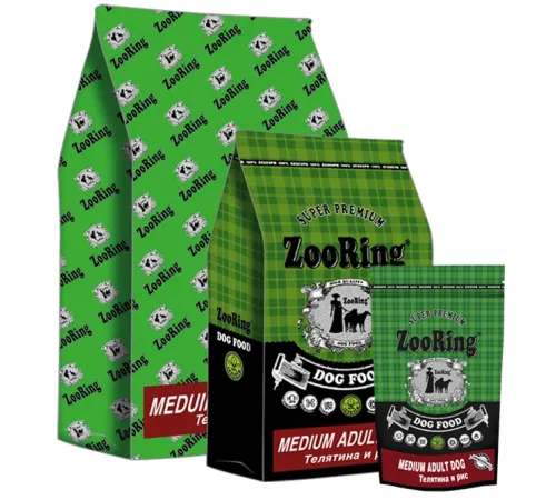 ZooRing Adult Medium Dog (Телятина, рис), 2 кг