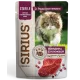 Sirius Консервы для кошек (Говядина с клюквой в соусе), 85 г х 24 шт