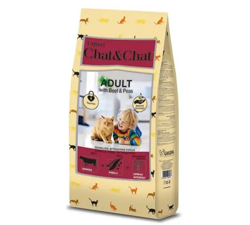 Chat&Chat Expert Adult Cat (Говядина и горох), 14 кг