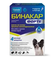 Pchelodar Бинакар Форте для собак и щенков мелких пород, 1 пипетка по 0,5 мл