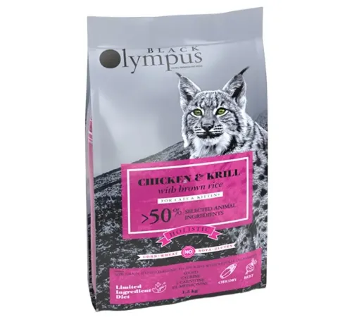 Black Olympus Kitten (Курица, криль), 8 кг срок до 20.05.2026 г