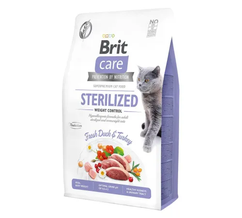 Brit Care Cat GF Sterilized Weight Control (Утка, индейка) 7 кг