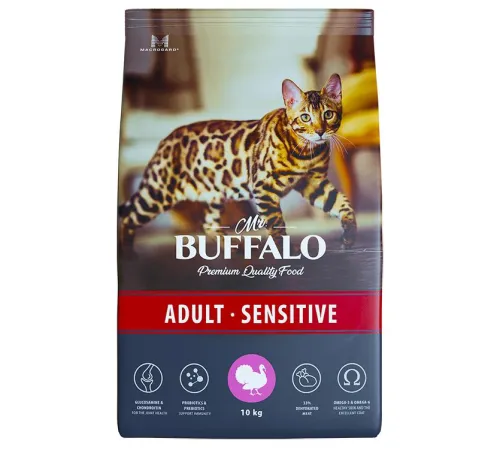 Mr. Buffalo Cat Adult Sensitive (Индейка), 10 кг