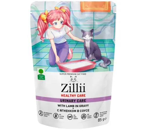 ZILLII Healty Care Urinary Care Cat (Ягненок в соусе), 85 г