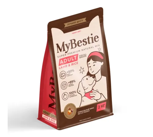 MyBestie Adult Dog (Ягненок, рис), 800 г