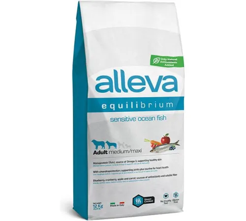 Alleva Equilibrium Sensitive Adult Medium/Maxi (Океаническая Рыба), 12 кг