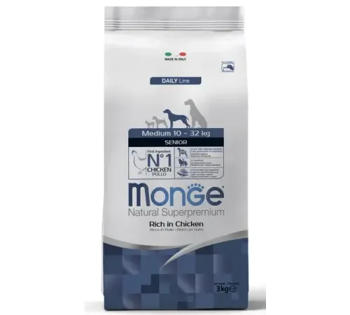Monge Dog Daily Medium Senior (Курица), 3 кг