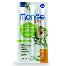 Monge Gift Hairball Мягкие палочки с лососем и артишоком, 15 г